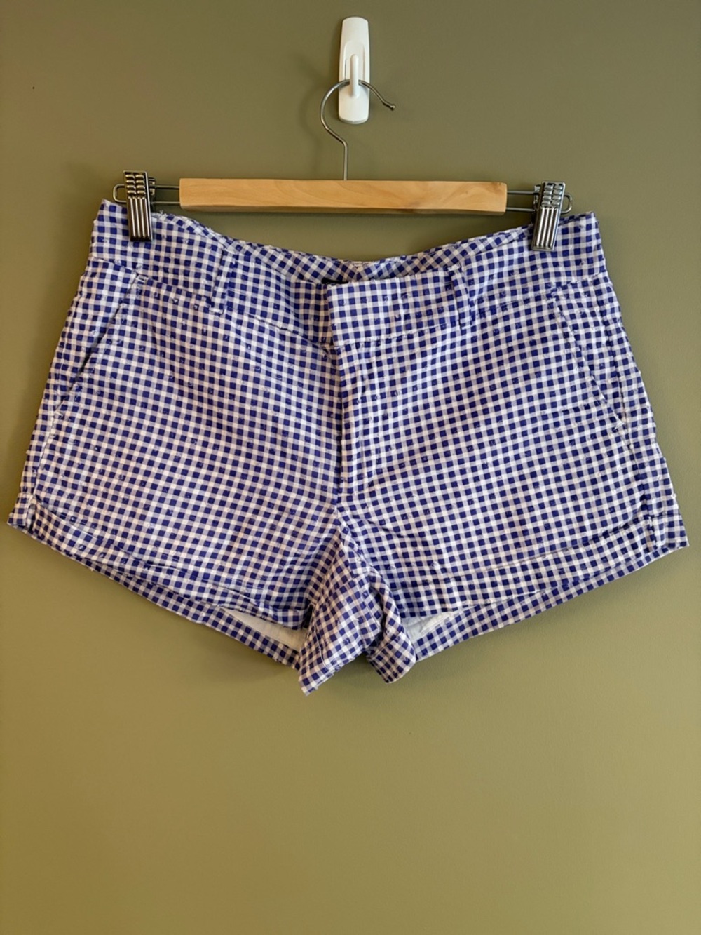 Blue & White Gingham Shorts size 27